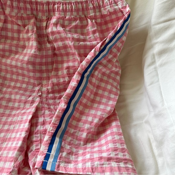 Vineyard Vines Men’s Swim Trunks XL Pink Check Race Stripe Side Pockets - Picture 3 of 10